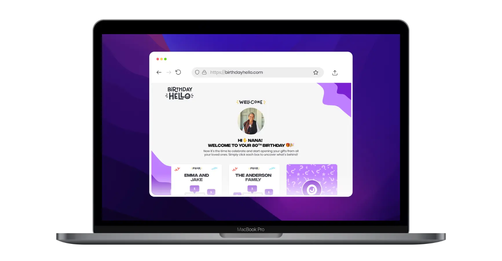 Birthday hello website